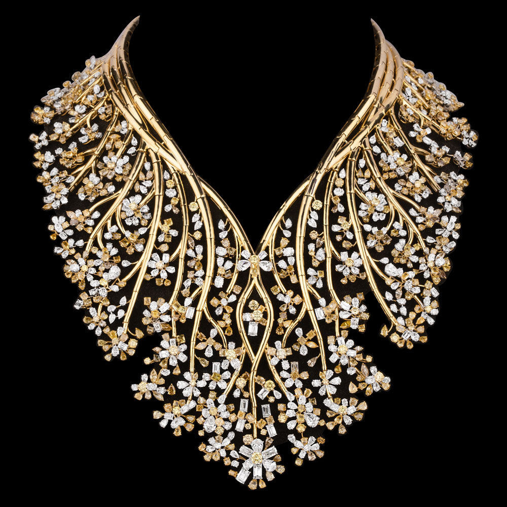 14K Yellow Gold Diamond Necklace - 87.038ct FANCY BETTER 1