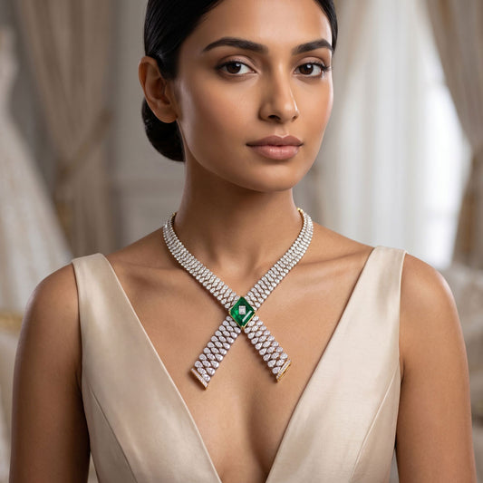 14K Yellow Gold Diamond Necklace - 57.718ct VVS-VS-KL with Colour Stones