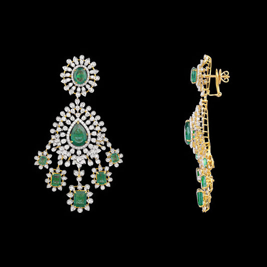 18K White Gold Diamond Jewellery - 7.121ct VVS-VS-GH with Colour Stones