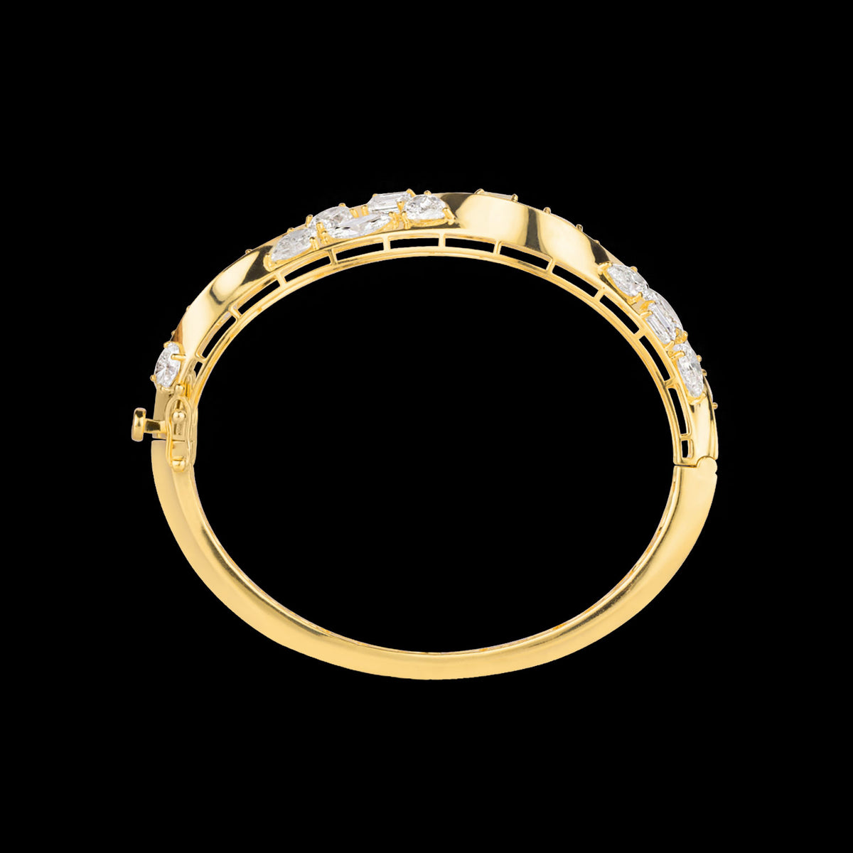 14K Yellow Gold Diamond Kada - 10.338ct VS-SI-KL