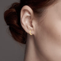 1 Ct Round Cut Diamond 14K Yollwe Gold Voal Huggie Hoop Earrings For Girl's & Women's