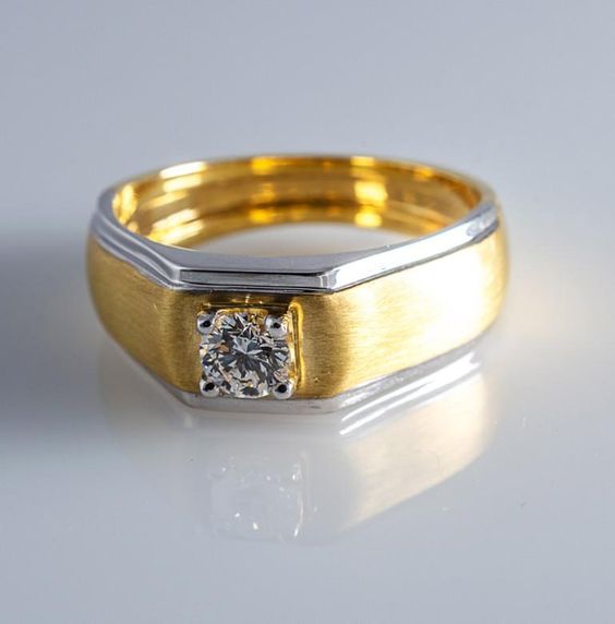 18K White Gold Single Diamond Band Ring Minimalist Handmade Jewelry | eBay