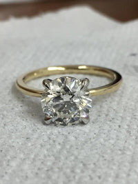 2Ct Round Cut Diamond Solitaire Engagement Wedding Ring 14k Yellow Gold Over