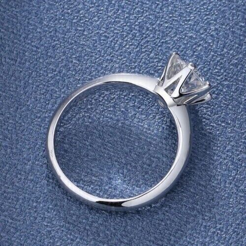 2CT Round Lab Created Diamond Women's Engagement Ring 14K White Gold Over