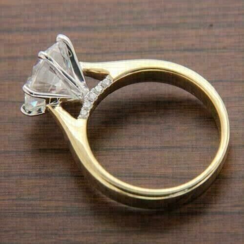2Ct Round Cut Diamond Solitaire Engagement Wedding Ring 14k Yellow Gold Over