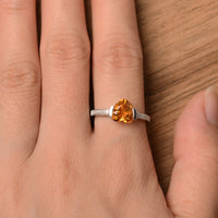 2 Ct Heart Cut Yellow Citrine Diamond 14K White Gold Finish Solitaire Ring 925 Sterling Silver