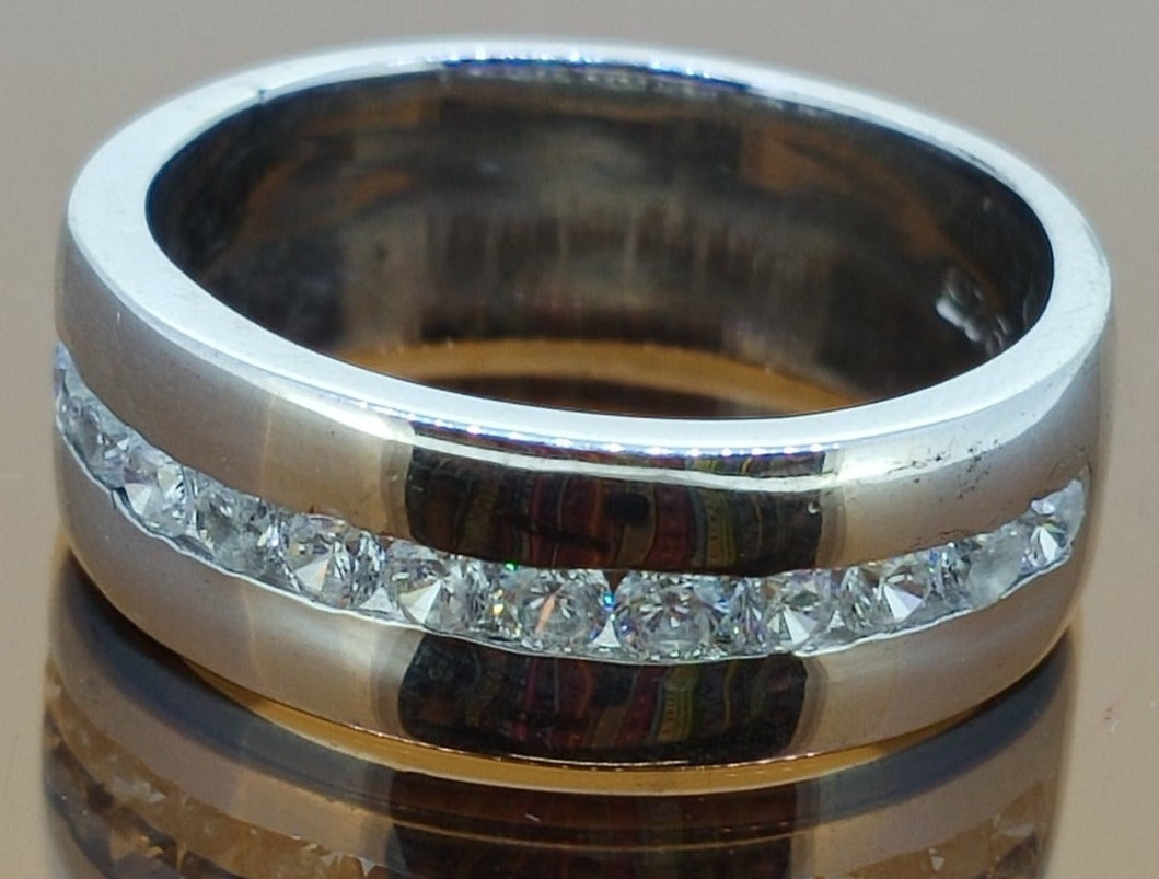 0.25 CT Round Cut Diamond 925 Sterling Silver Unisex Engagement Band Ring Birthday Gift