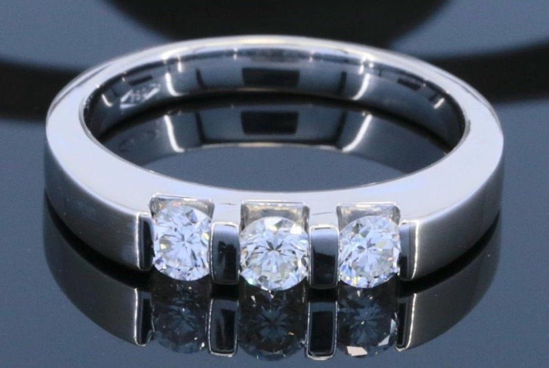 0.33 CT Round Cut 3 Stone Diamond 925 Sterling Silver Women Anniversary Wedding Ring