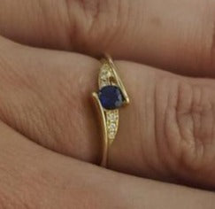 2 CT Round Cut Blue Sapphire Diamond 925 Sterling Silver Women Engagement Bypass Ring