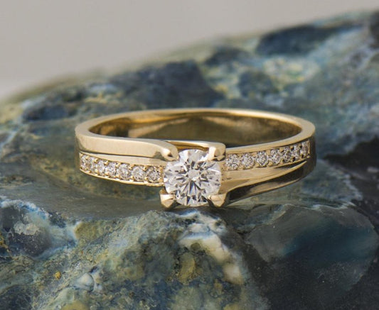 1 CT 925 Sterling Silver Round Cut Diamond Wedding Engagement Ring
