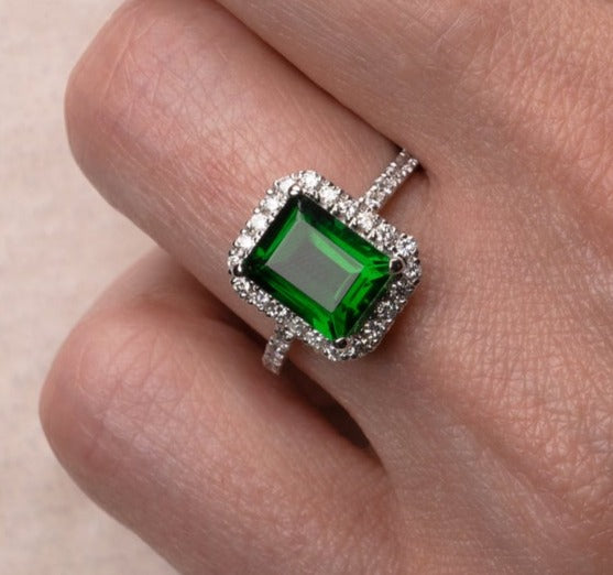 Green Garnet and Diamond Ring – San Antonio Jewelry