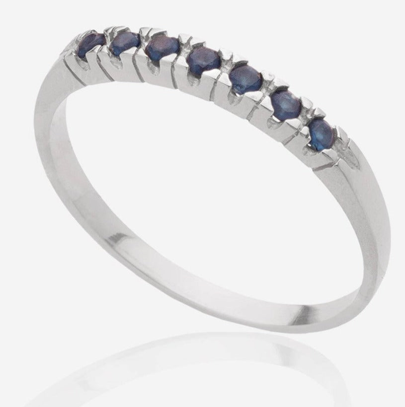 1 CT 925 Sterling Silver Blue Sapphire Round Cut Women Engagement Ring