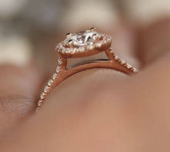 1 CT Round Cut Diamond 925 Sterling Silver Women Engagement Halo Ring Gift For Her