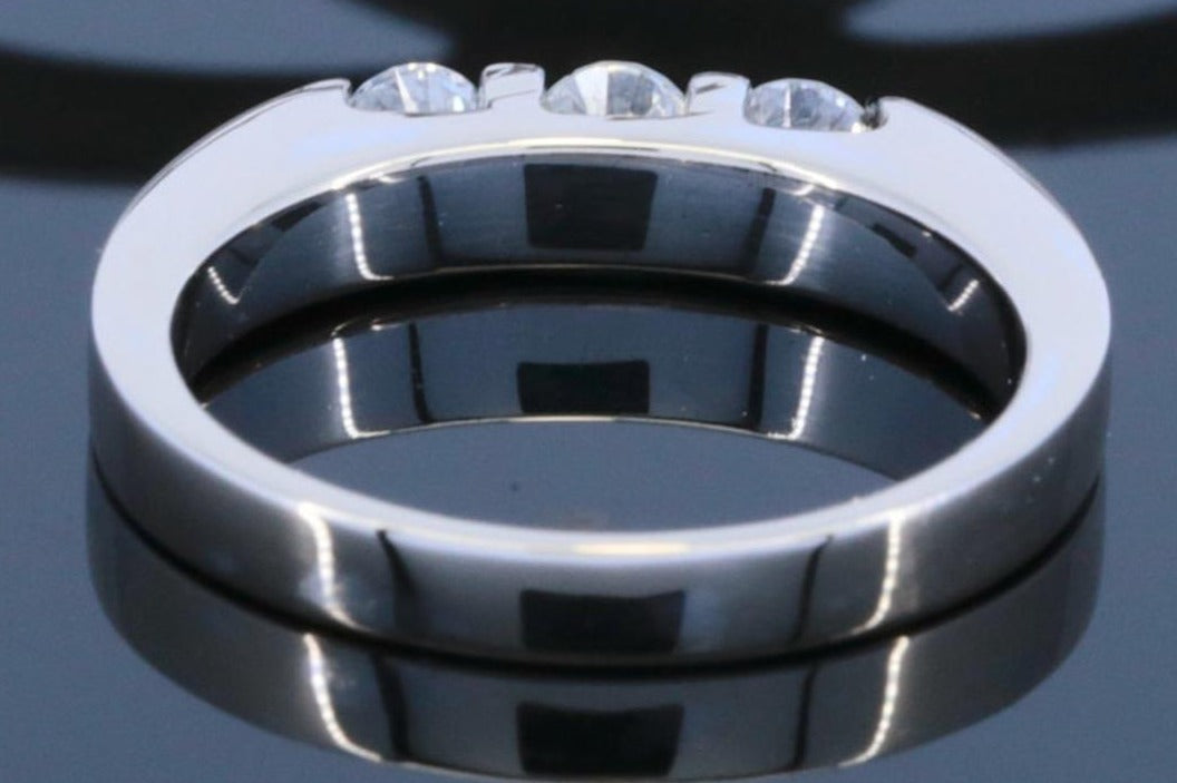 0.33 CT Round Cut 3 Stone Diamond 925 Sterling Silver Women Anniversary Wedding Ring