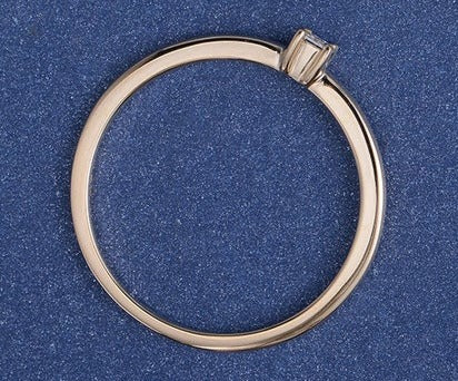 0.10 CT Princess Cut Diamond 14k Rose gold Over 925 Sterling Silver Women Band Solitaire Ring