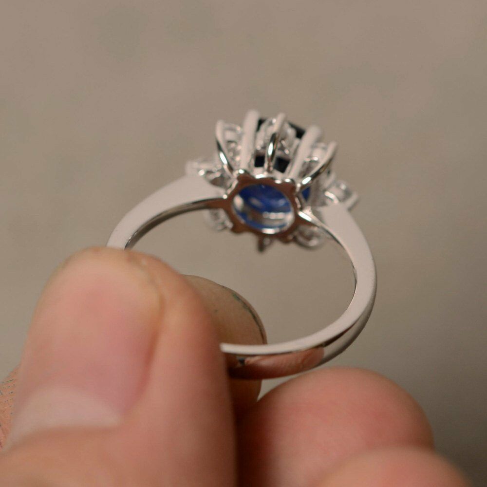 1.50 Ct Round Cut Blue Tanzanite 925 Sterling Silver Floral Diamond Solitaire Engagement Ring - atjewels.in