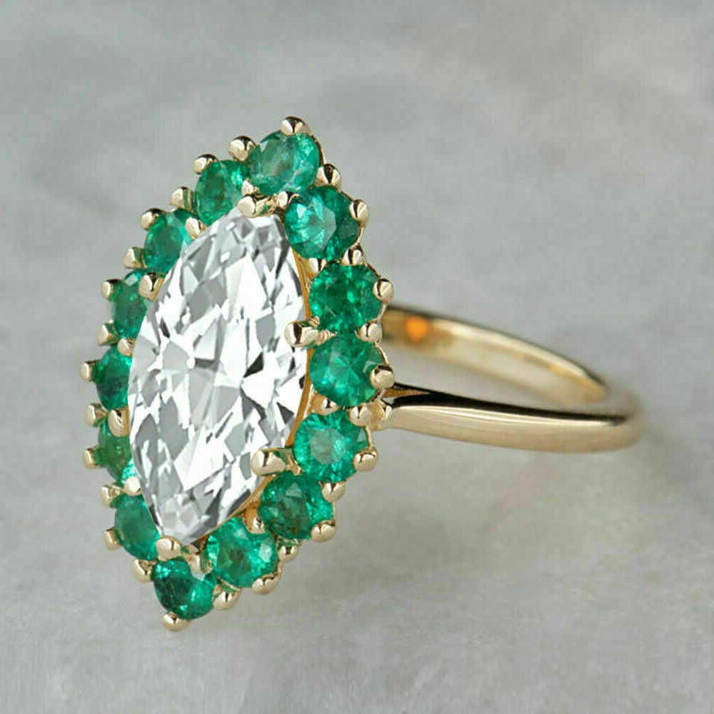 3 Ct Marquise Cut Diamond 925 Sterling Silver Women's Wedding Ring