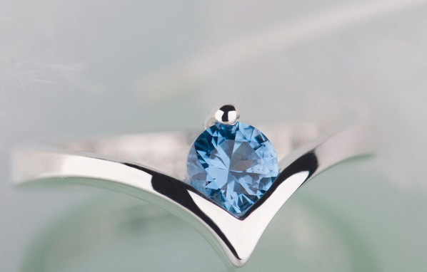 1 CT Round Cut London Blue Topaz White Gold Over On 925 Sterling Silver Solitaire Engagement Ring