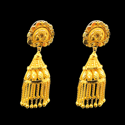 Traditional Dazzling 22K Gold Jhumkas