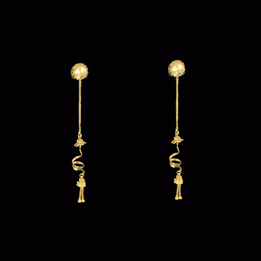 Exquisite Classic Layered Design 22K Gold Wedding  earrings