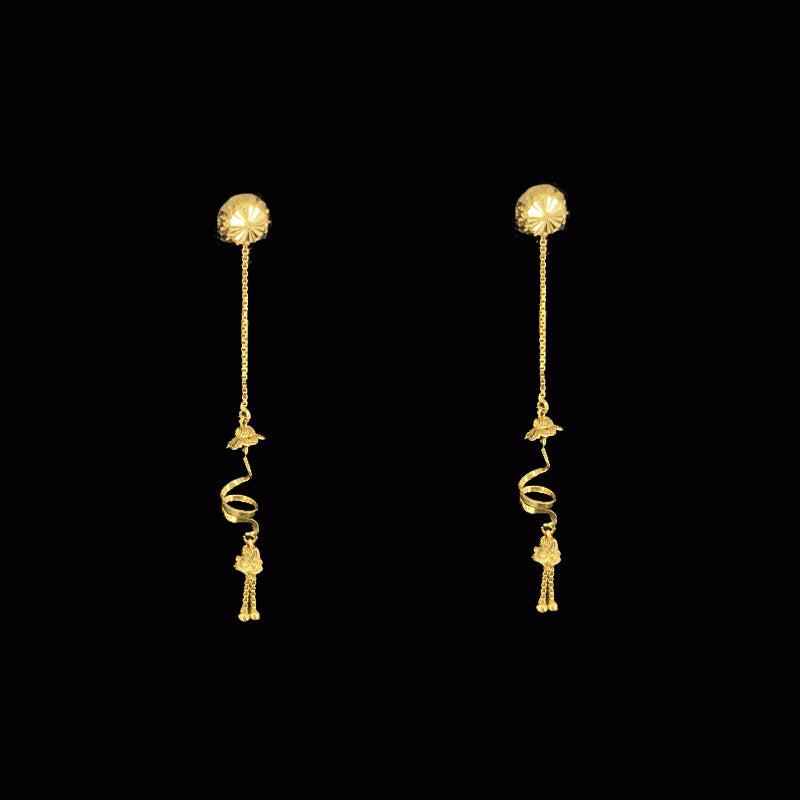 Exquisite Classic Layered Design 22K Gold Wedding  earrings