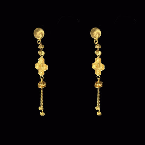 Enticing Hanging Chain Moti Design 22k Gold  earrings