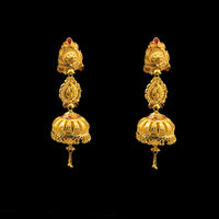 Beautiful Layered 22K Gold Traditional Jhumka For special Occasion