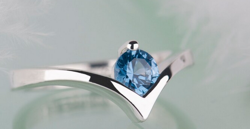 1 CT Round Cut London Blue Topaz White Gold Over On 925 Sterling Silver Solitaire Engagement Ring