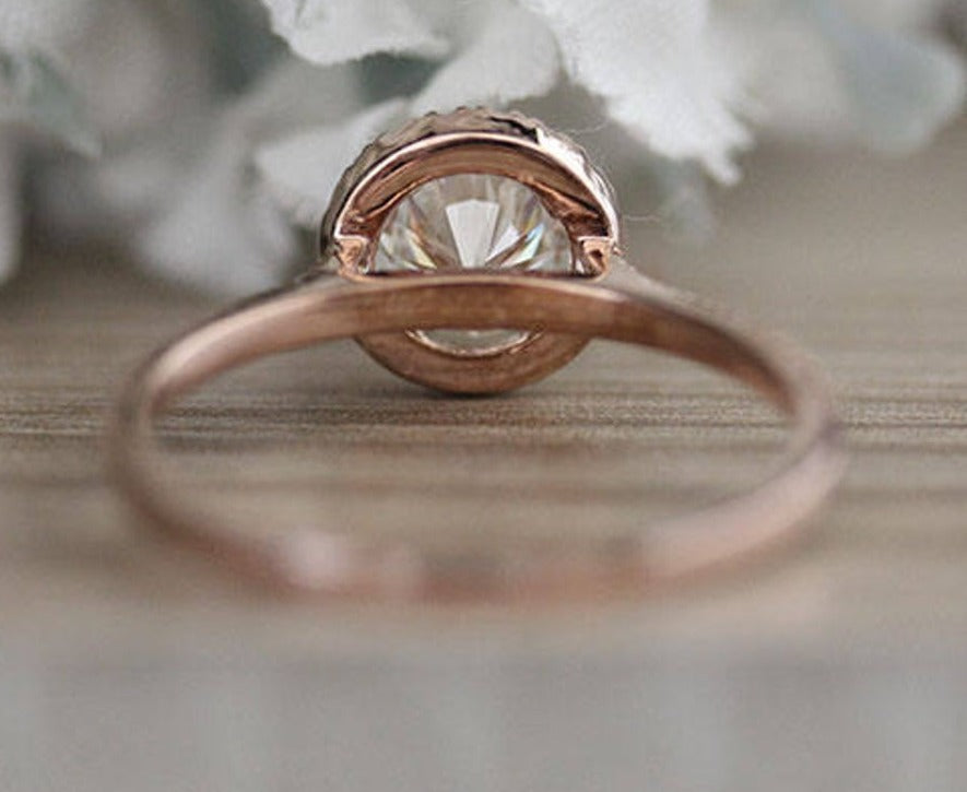 1 CT Round Cut Diamond 925 Sterling Silver Women Engagement Halo Ring Gift For Her