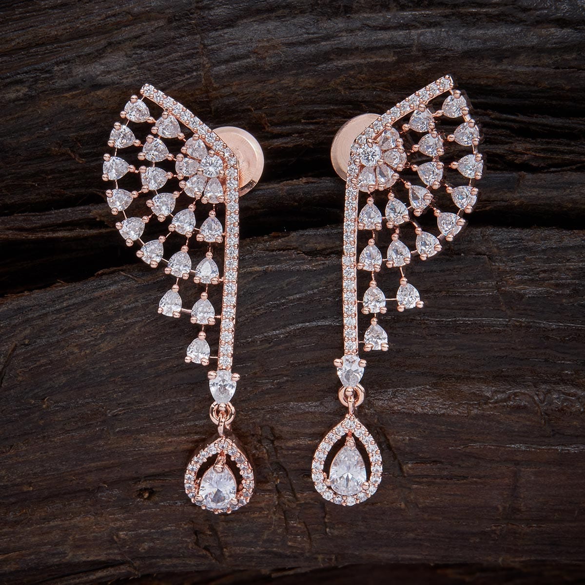 4.50 Ct Brilliant Cut Diamond Rose Gold Over On 925 Sterling Silver Unique Dangle Earrings
