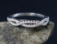 1.20 CT Round Cut White Diamond White Gold Over On 925 Sterling Silver Twisted Infinity Wedding Band Ring