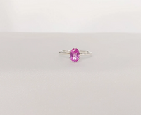 1 CT Oval Cut Pink Sapphire White Gold Over On 925 Sterling Silver Solitaire Engagement Ring