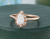 1 CT Pear Cut Rose Gold Over On 925 Sterling Silver Anniversary Ring For Women