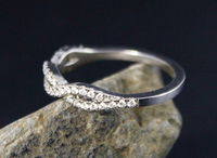 1.20 CT Round Cut White Diamond White Gold Over On 925 Sterling Silver Twisted Infinity Wedding Band Ring