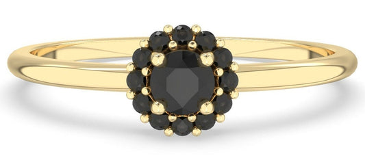 1 CT Round Cut Black Cubic Zirconia Diamond 925 Sterling Sliver Women Engagement Halo Ring - atjewels.in