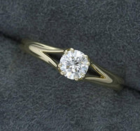 1 CT 925 Sterling Silver Round Cut Diamond Engagement Solitaire Ring Gift for Her