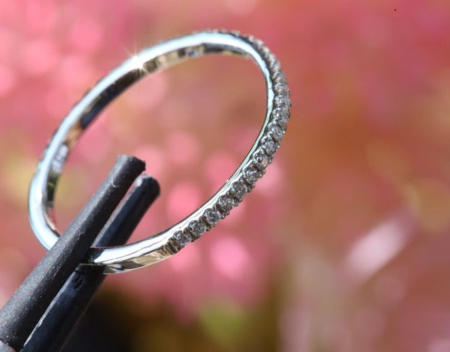 1 CT Round Cut Diamond 925 Sterling Silver Half Eternity Wedding Band Ring