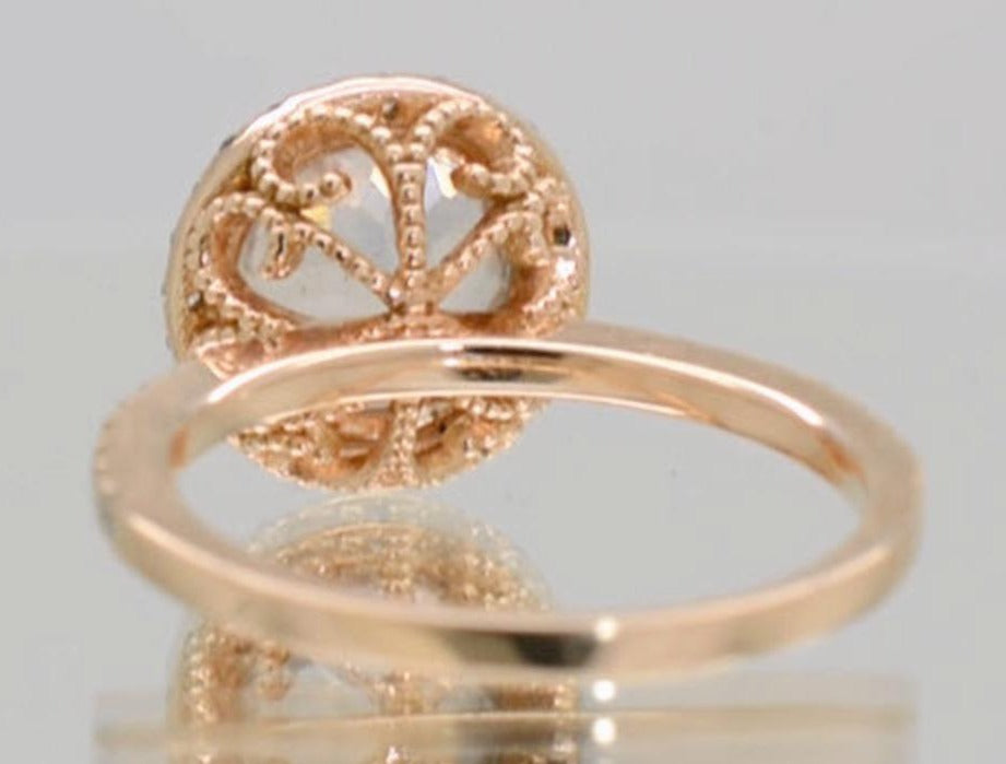 1 CT Round Cut Diamond Rose Gold Over 925 Sterling Sliver Women Anniversary Promise Halo Ring