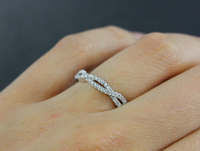 1.20 CT Round Cut White Diamond White Gold Over On 925 Sterling Silver Twisted Infinity Wedding Band Ring