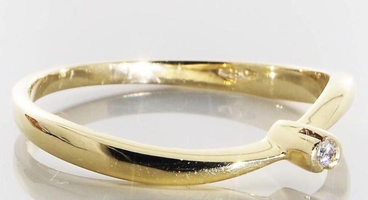 0.06 CT  925 Sterling Silver Round Cut Diamond Solitaire Anniversary Ring