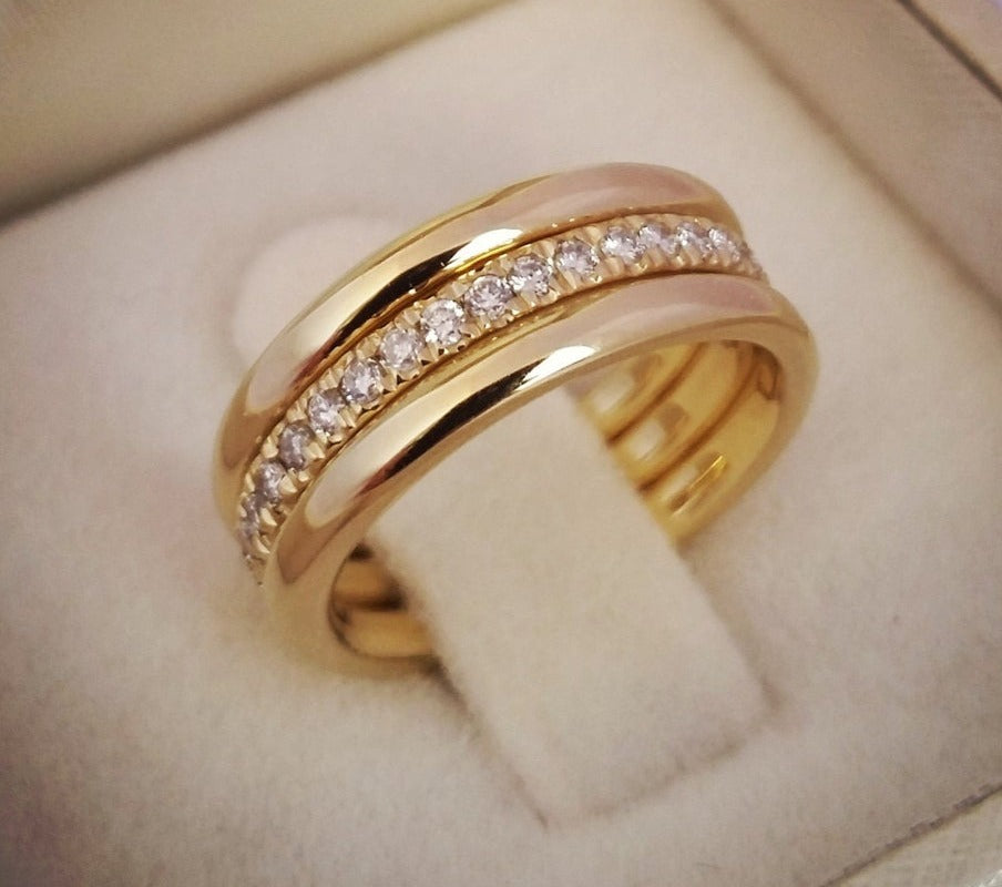 0.25 925 CT Sterling Silver Round Cut Diamond Wedding Band Ring