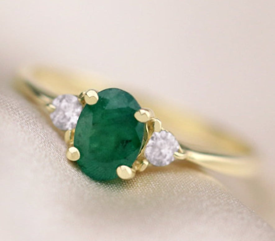 1 CT 925 Sterling Silver Emerald Cut Diamond Women Anniversary Ring - atjewels.in
