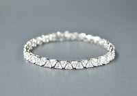 12 CT Trillion Cut Diamond 925 Sterling Silver Tennis 7" Wedding Women's Bracelet