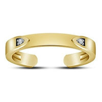 14K Yellow Gold Over Round Cut Diamond Adjustable Band Midi Women's Toe Ring - atjewels.in
