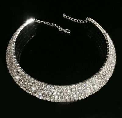75 CT Round Cut Diamond Solid 14k White Gold Over Collar Wedding Womens Necklace - atjewels.in