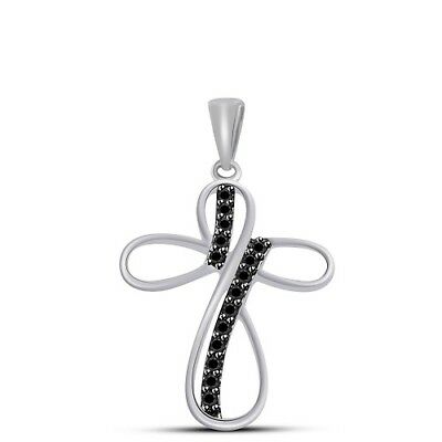 1/4 Ct Round Cut 14K White Two Tone Gold Over Infinity Cross Engagement Pendant - atjewels.in