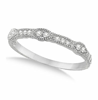 1/2 Ct Round Cut Diamond Women's Wedding Band Ring Solid 14k White Gold Over - atjewels.in