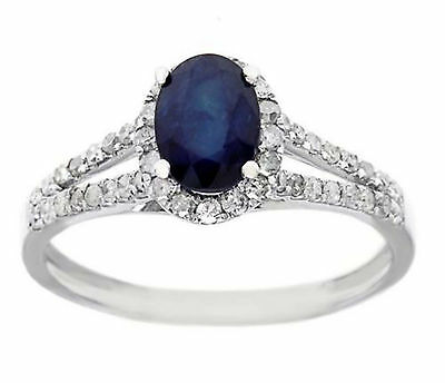 2 CT Oval Cut Sapphire 14k White Gold Over Diamond Solitaire Engagement Ring - atjewels.in