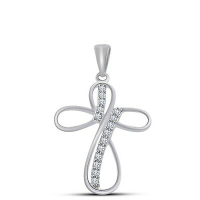14k White Gold Finish 1/2 CT Round Cut Diamond Infinity CROSS Unisex Pendant - atjewels.in