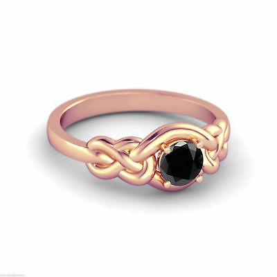 1/2 Ct Round Cut Dimond 14k Rose Gold Plated Infinity Love Knot Solitaire Ring - atjewels.in